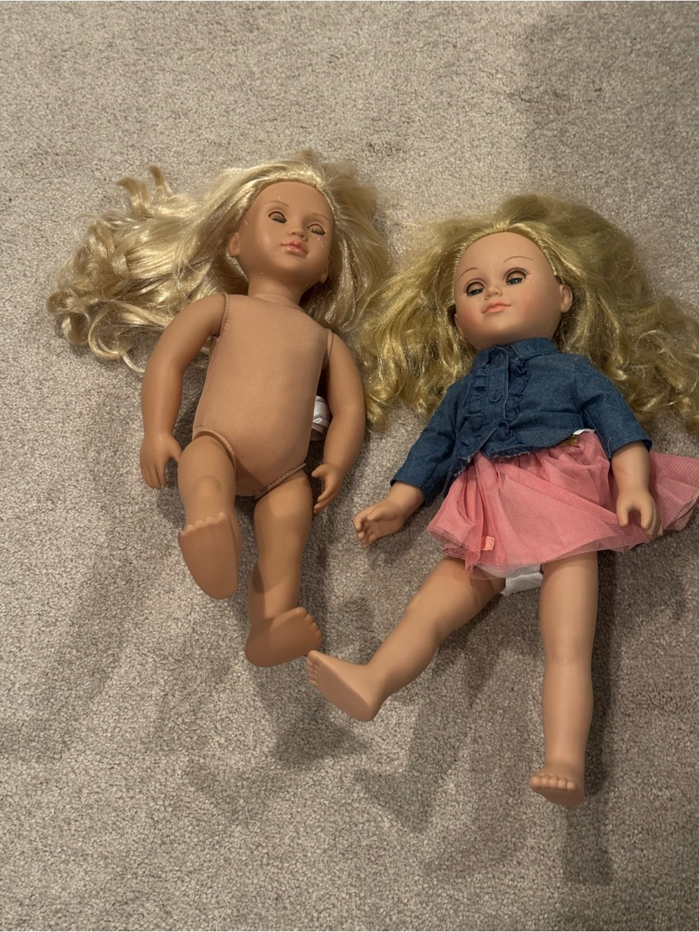 Blonde Fashion Doll with Pink Skirt and Denim Jacket - Play Doll